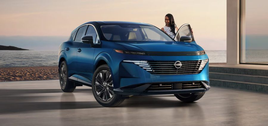 Blue 2025 nissan murano with a new grille design (1)